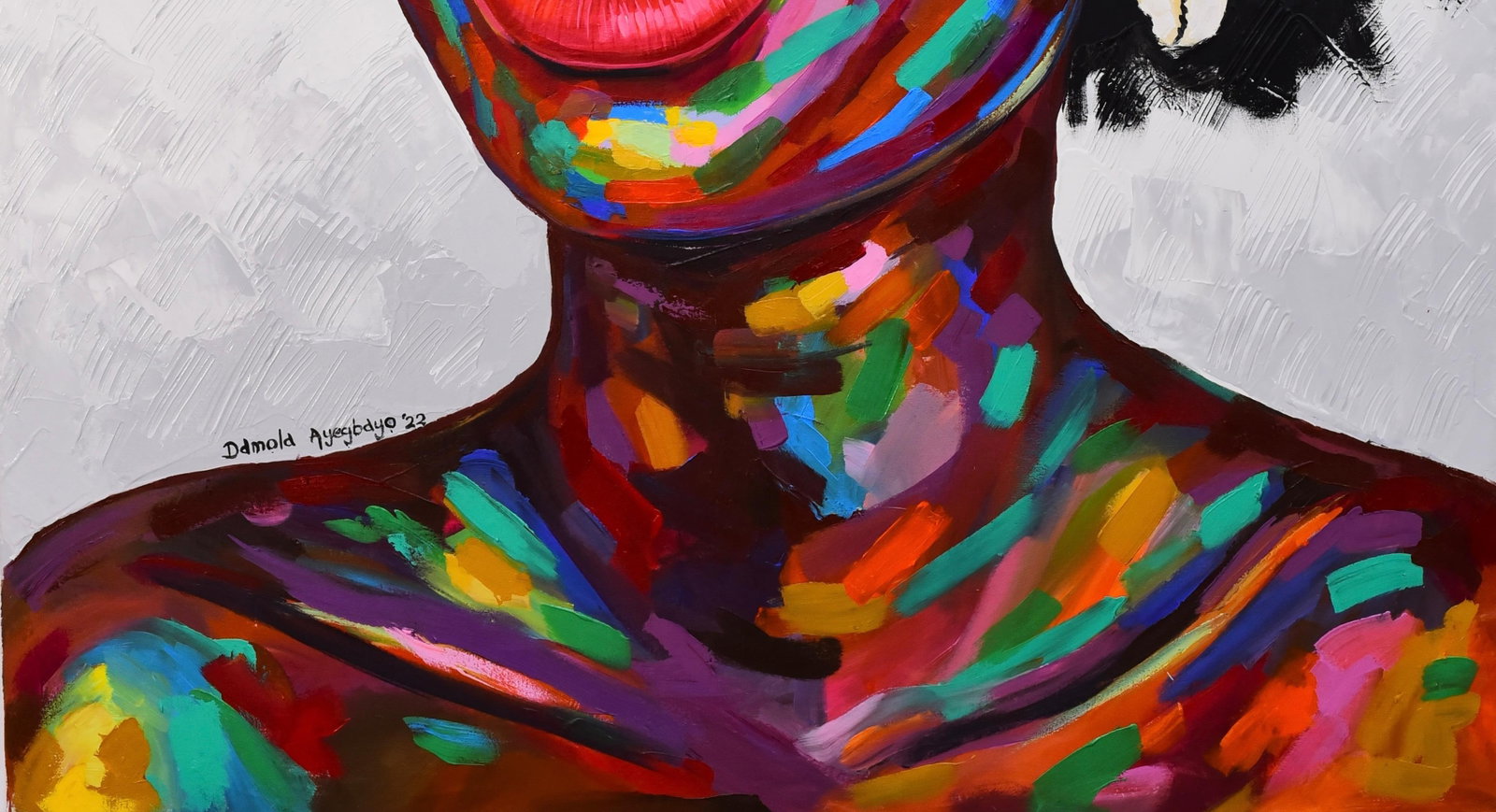 Damola Ayegbayo , Feminine Royalty 2 -21st Century, Contemporary, Figurative Portrait, Women Smile, - 2