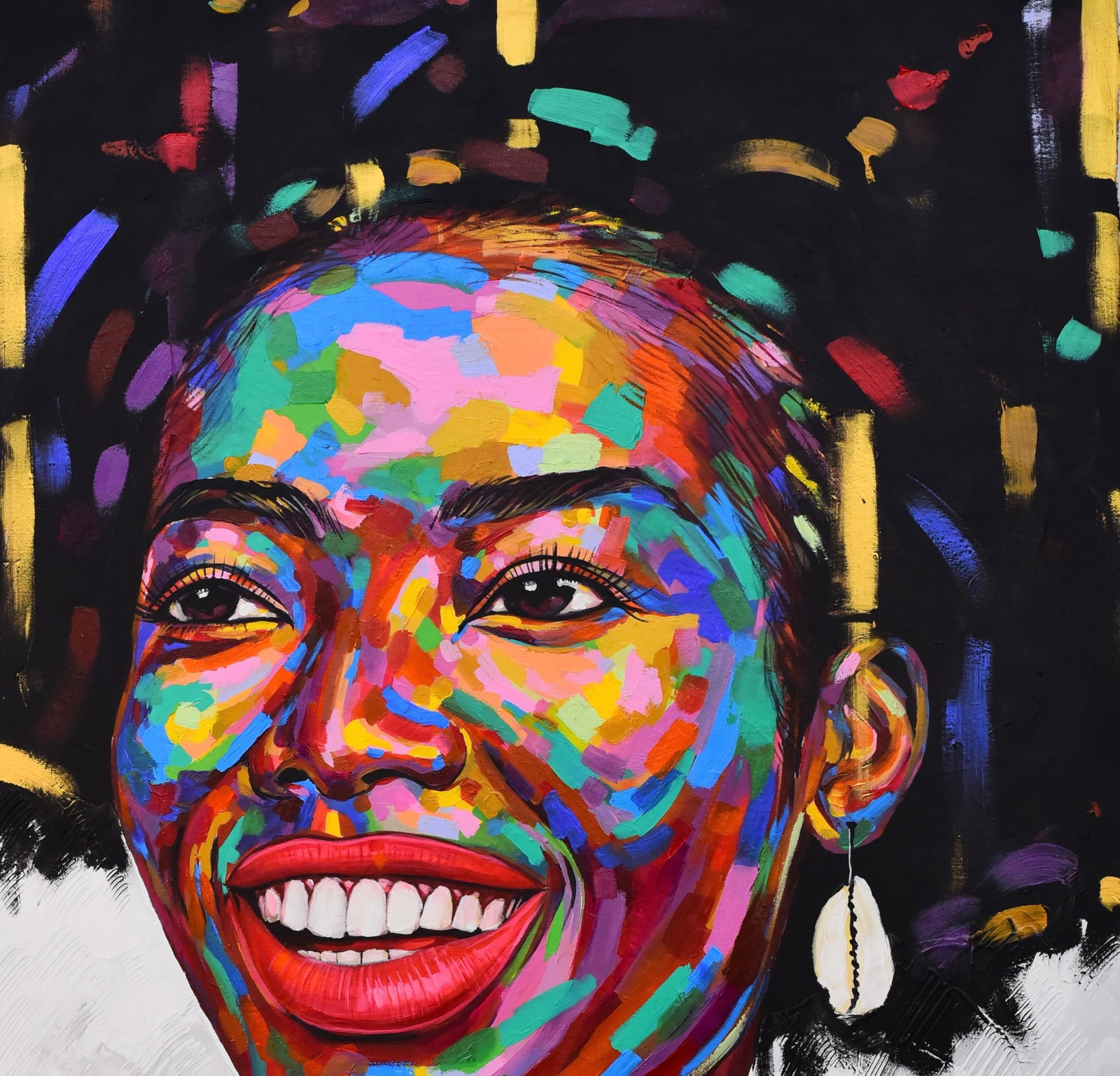 Damola Ayegbayo , Feminine Royalty 2 -21st Century, Contemporary, Figurative Portrait, Women Smile, - 6
