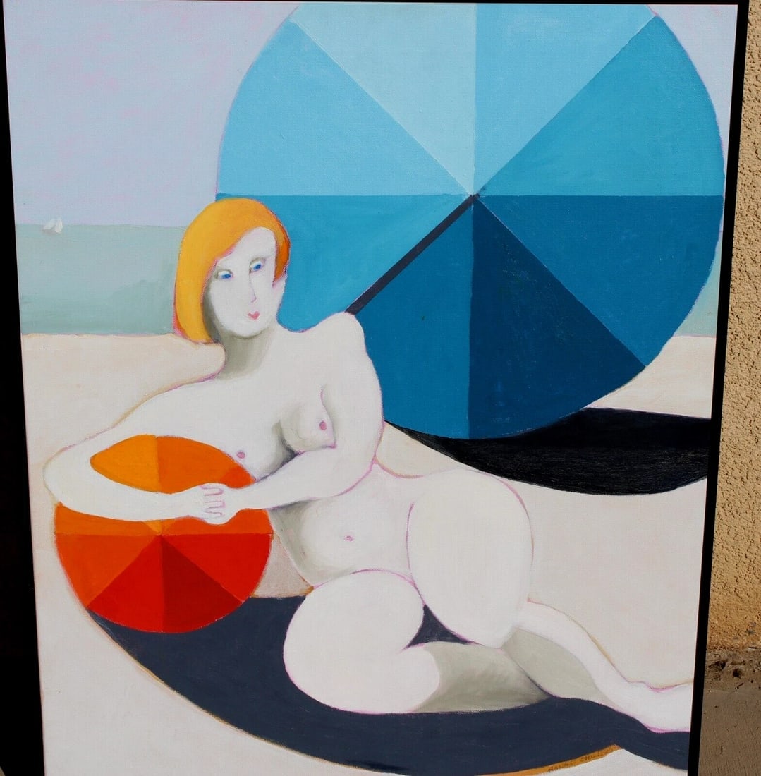 RON CHILDERS California Modern Portrait of a Figure on the Beach oil painting 2014 - 3