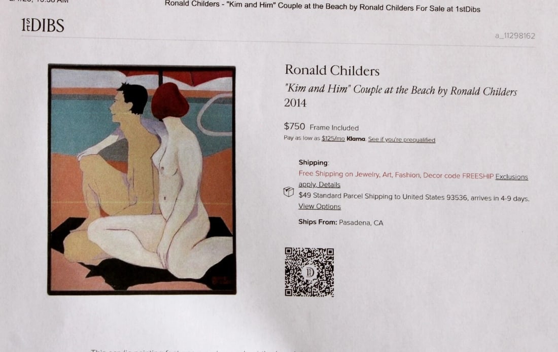 RON CHILDERS California Modern Portrait of a Figure on the Beach oil painting 2014 - 7