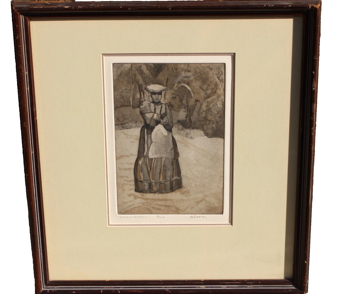 MYSTERY LATIN AMERICAN ARTIST S/N Etching Herrera Woman - 2