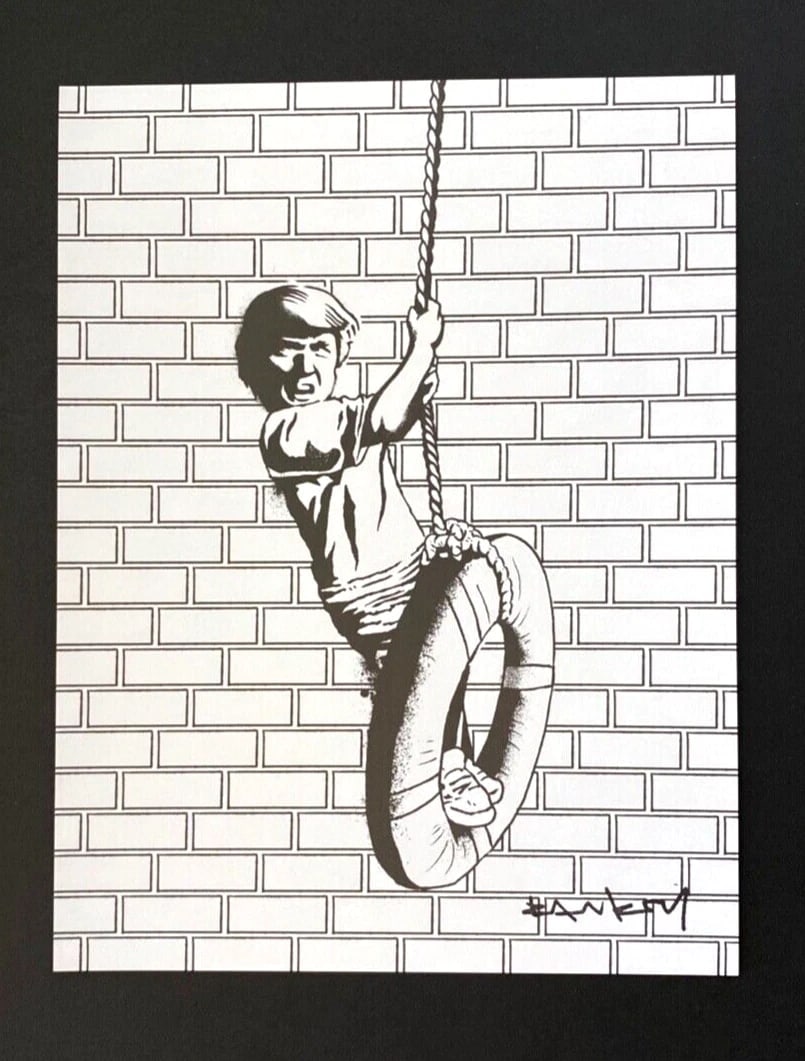 BANKSY + SIGNED DONALD TRUMP PRINT FRAMED - 2