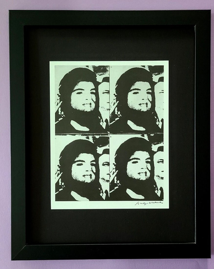 Andy Warhol | Vintage 1984 " JACKIE KENNEDY " Print Signed Ready to Hang: Up for Auction this Beautiful and Scarce Vintage 1984 Offset Lithograph after Andy Warhol " JACKIE KENNEDY " Facsimile Signature in ink This Art Print is mounted on a 14 x 11 in. black acid free premi