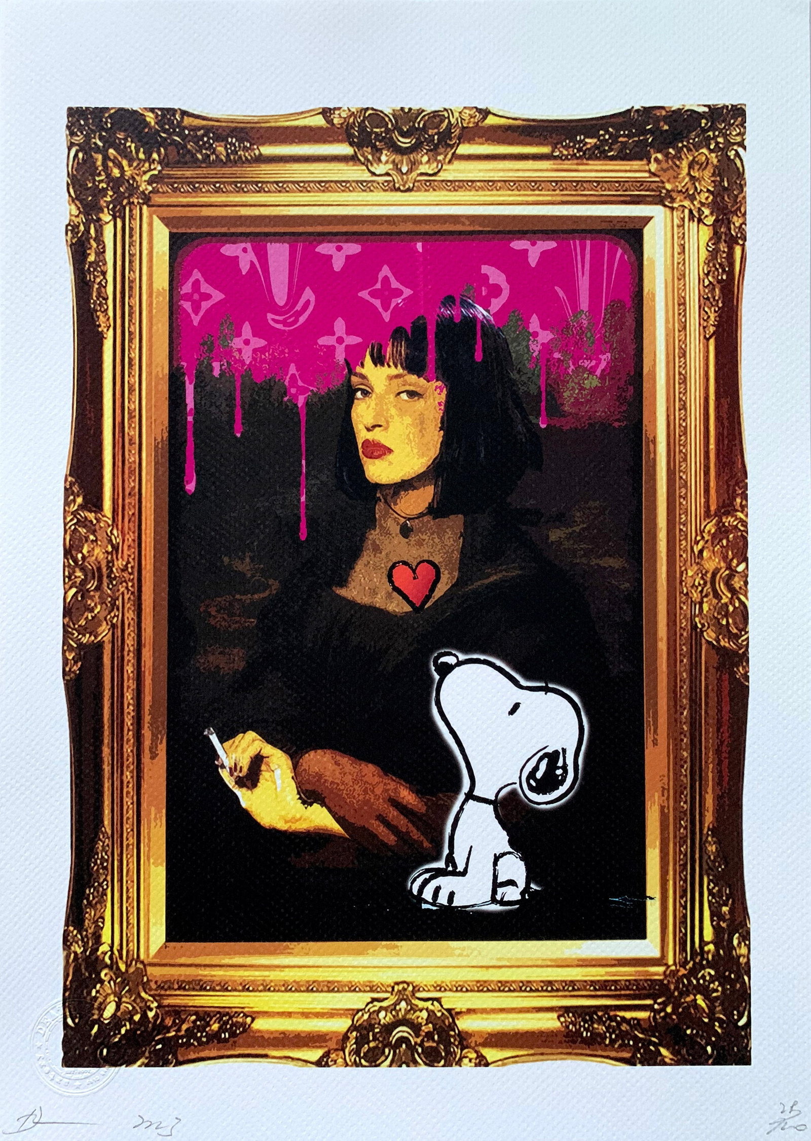 Death NYC Pulp Fiction: Title:Death NYC Pulp Fiction Date/Period:21st Century Materials:Giclee on Fine art 300 gsm paper Size:17 3/4 x 12 1/2 inches Description:Artist: Death NYC, limited edition giclee on paper, out of eddi