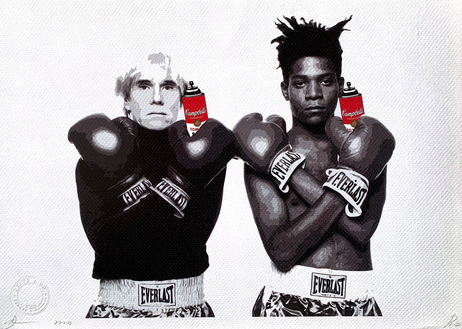 Death NYC Warhol Basquiat: Title:Death NYC Warhol Basquiat Date/Period:21st Century Materials:Giclee on Fine art 300 gsm paper Size:17 3/4 x 12 1/2 inches Description:Artist: Death NYC, limited edition giclee on paper, out of e