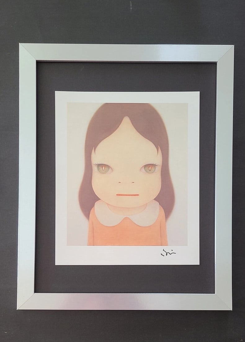 Yoshitomo Nara Signed Contemporary Print from Tokyo Framed Japan Pop Art: YOSHITOMO NARA AWESOME PRINT FROM TOKYO FACSIMILE SIGNED IN INK FULL OF COLOR PRINT SIZE OF THE PRINT IS ABOUT : 10 X 8 in FRAME COVERS AN AREA OF 15 X 12 in MOUNTED AND FRAMED EXCELLENT CONDITIONS Re