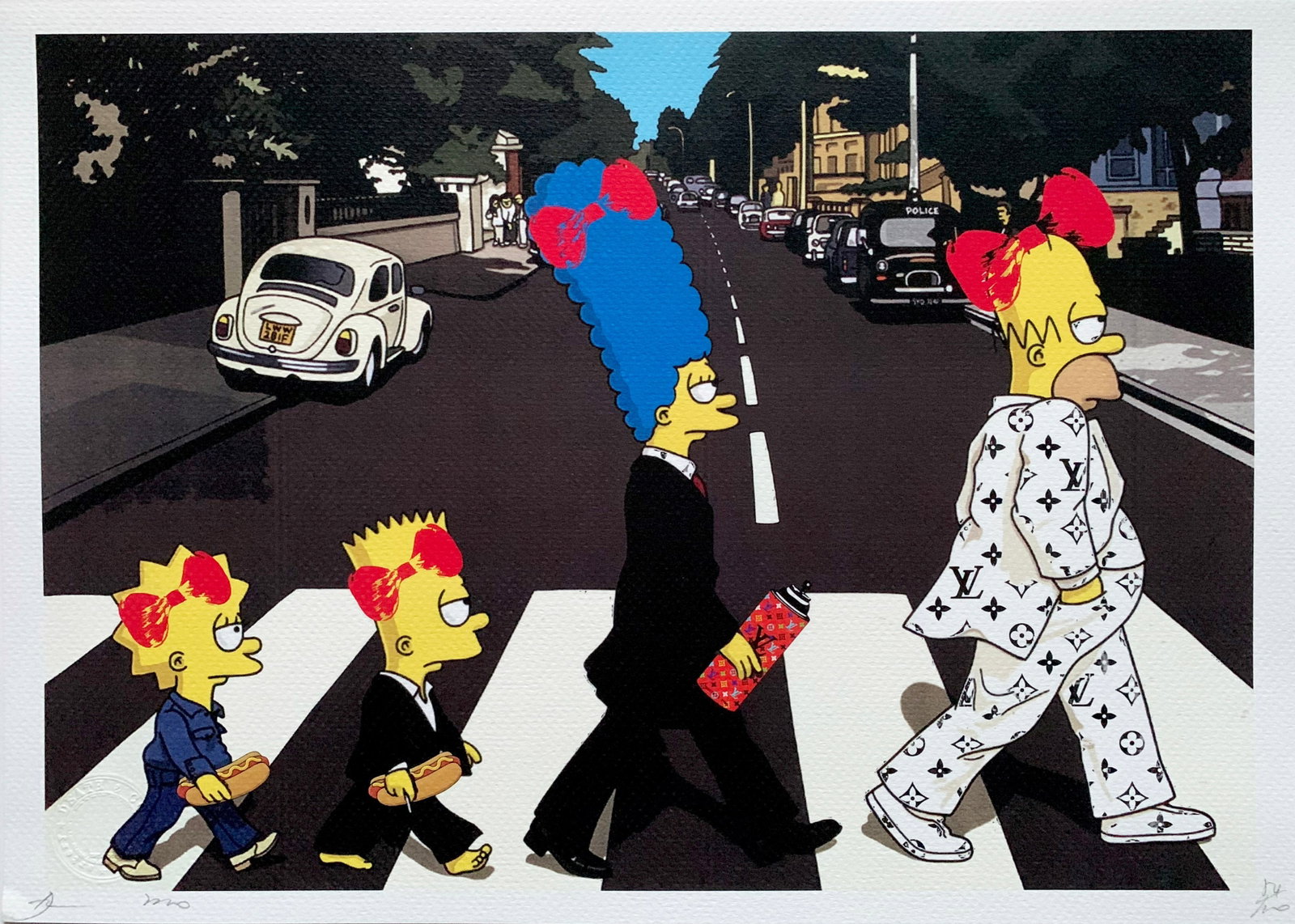 Death NYC Simpsons: Title:Death NYC Simpsons Date/Period:21st Century Materials:Giclee on Fine art 300 gsm paper Size:17 3/4 x 12 1/2 inches Description:Artist: Death NYC, limited edition giclee on paper, out of eddition