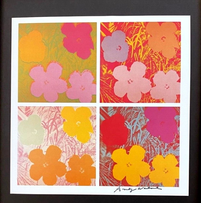Andy Warhol Flowers Vintage Signed 1984 Print Framed Pop Art Artwork - 2