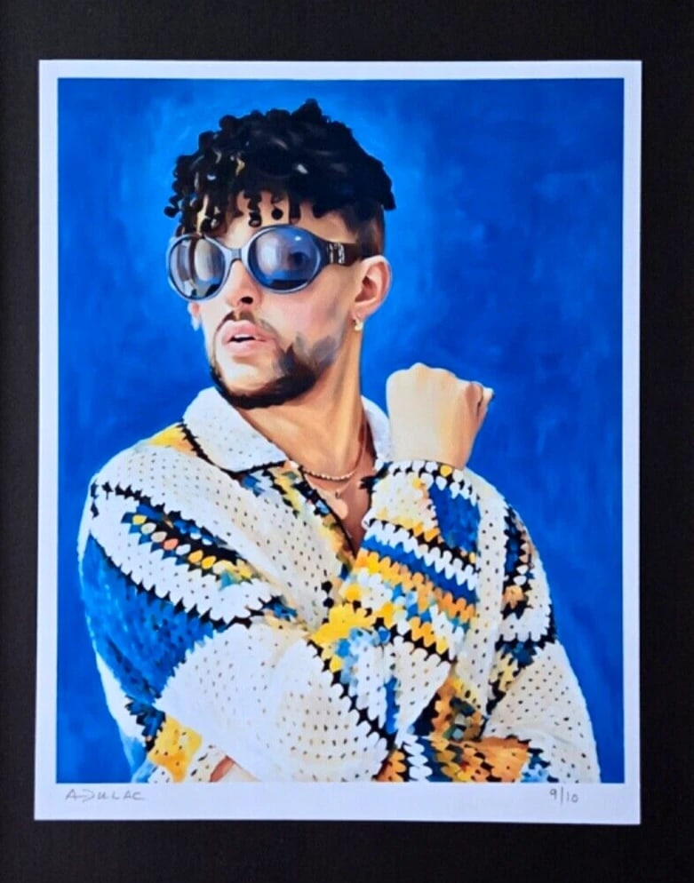 ALEXANDER DULAC | BAD BUNNY Hand Signed Authentic Print Edition of 10 | COA - 2