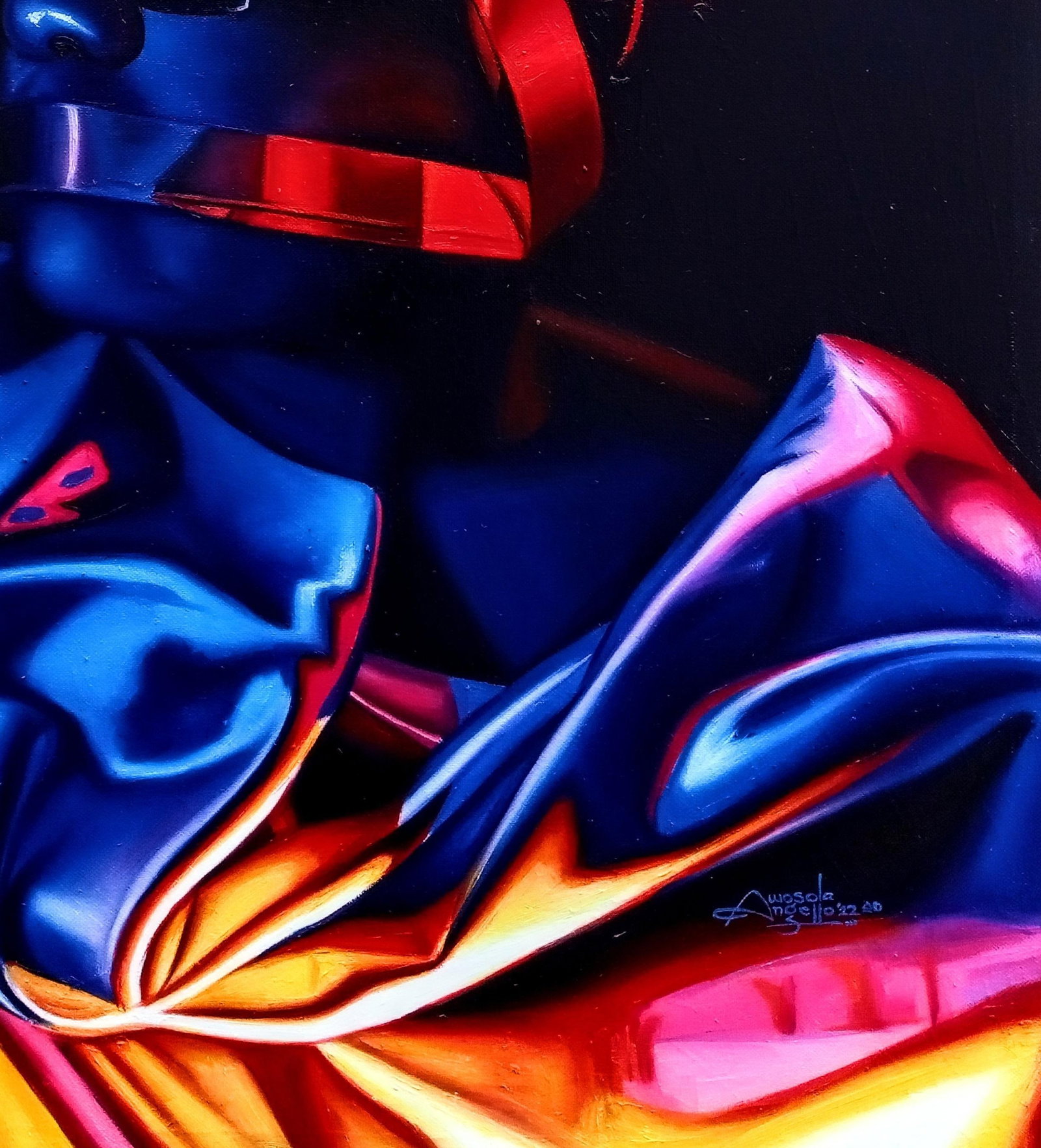 Awosola Michael Angello, Shaded 3 (The Light Bearer) - 21st Century, Contemporary, Figurative, Dark, - 2