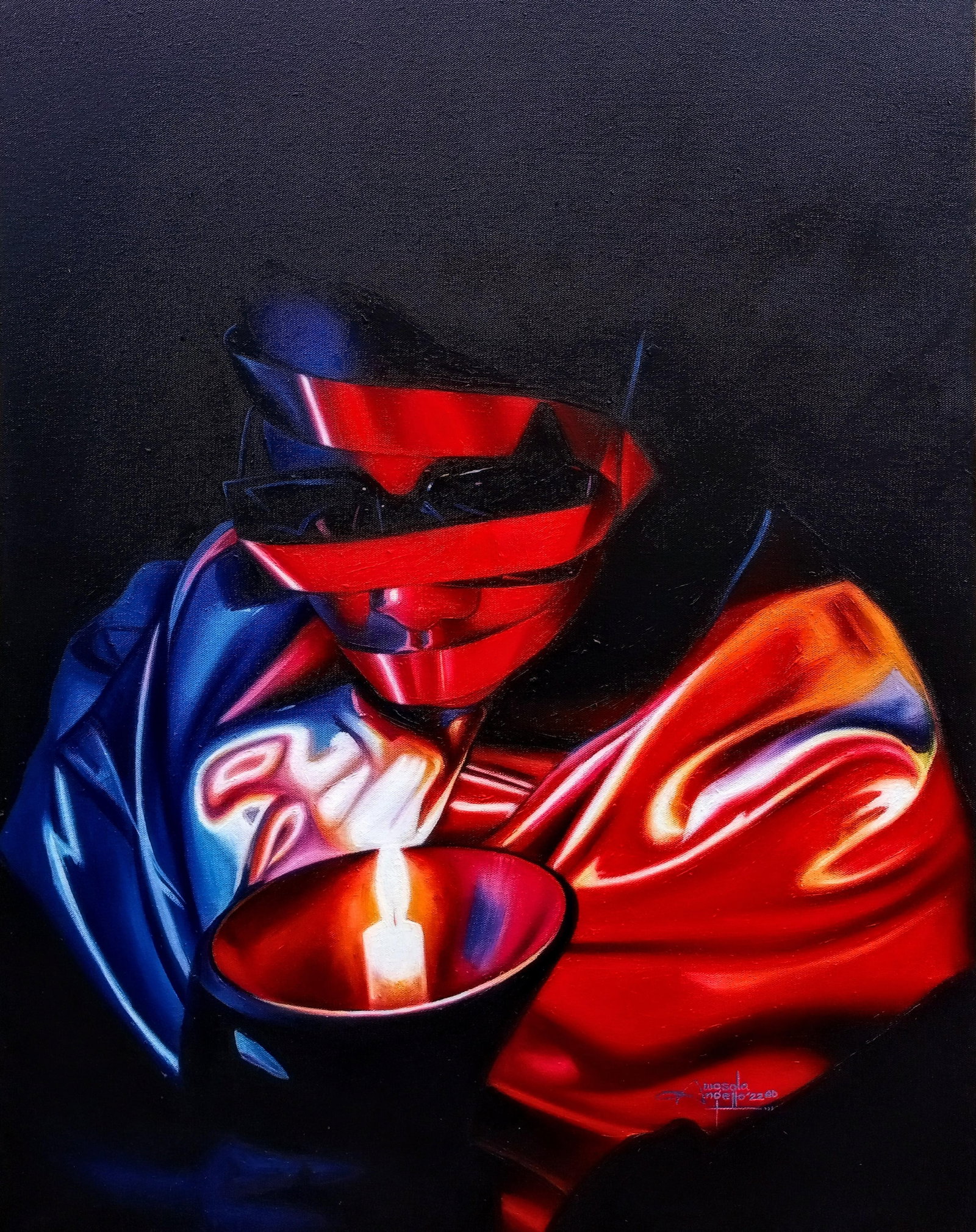 Awosola Michael Angello, Shaded 3 (The Light Bearer) - 21st Century, Contemporary, Figurative, Dark, - 4