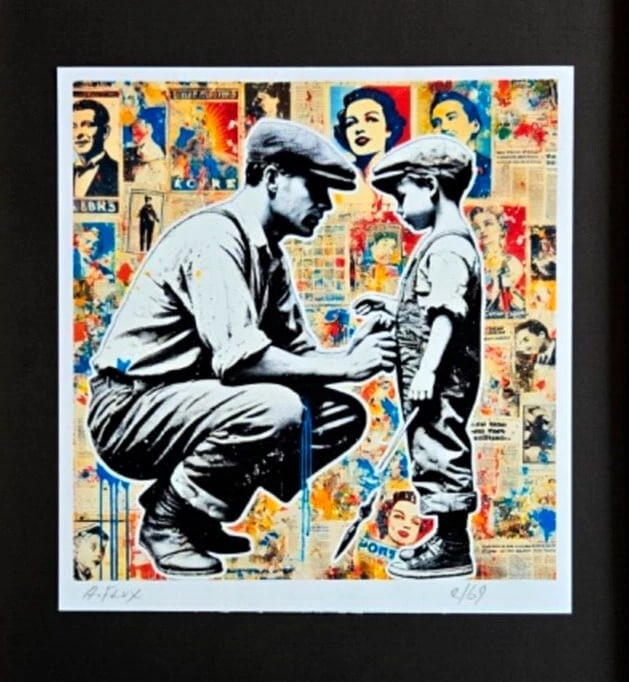 AIDAN FLUX | Hand Signed Original Print Framed Ltd.Ed. COA "MY BOY" - 2