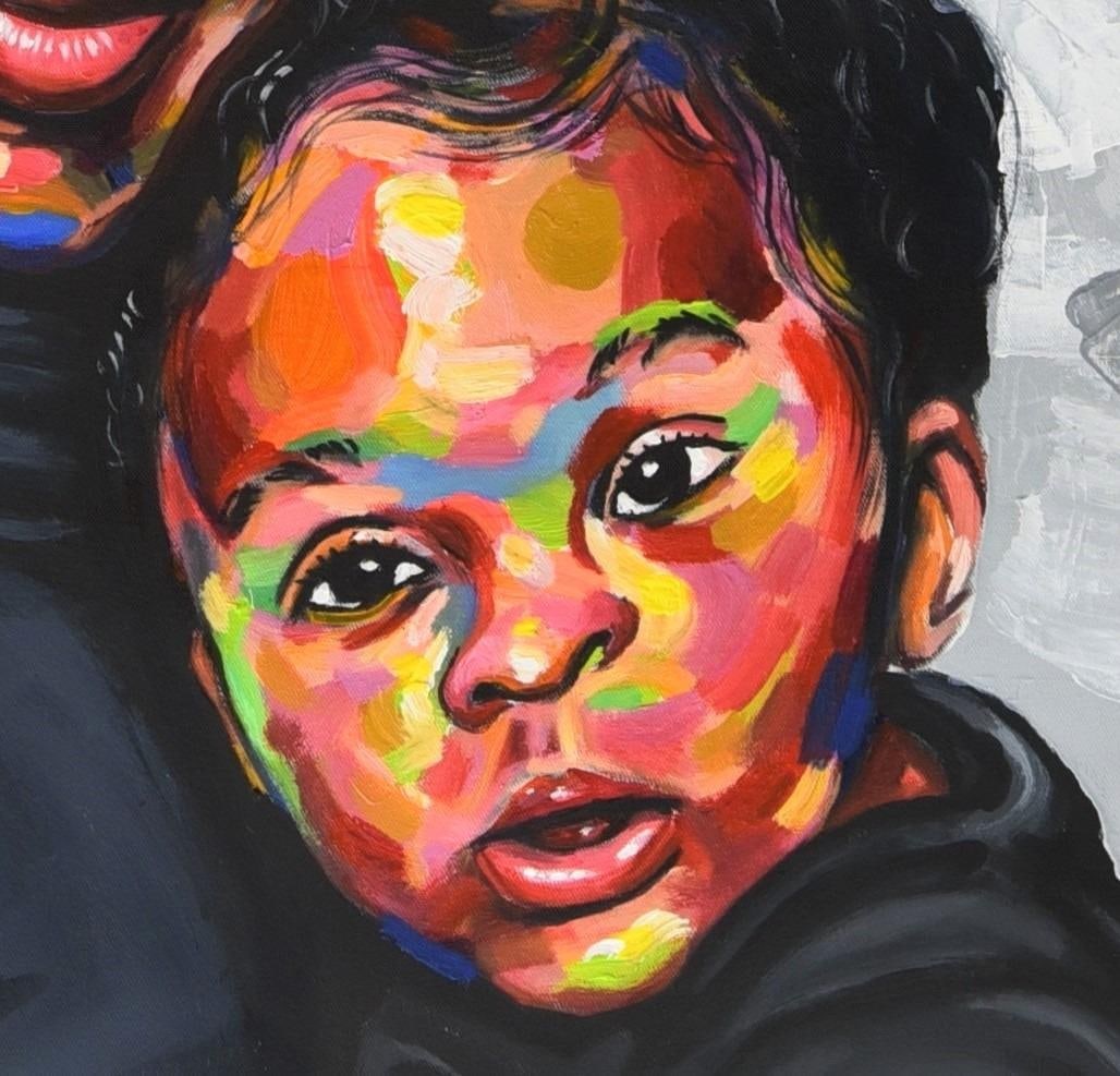 Damola Ayegbayo , Maternal Bond 2 - 21st Century, Contemporary, Figurative Portrait, Motherhood, - 7