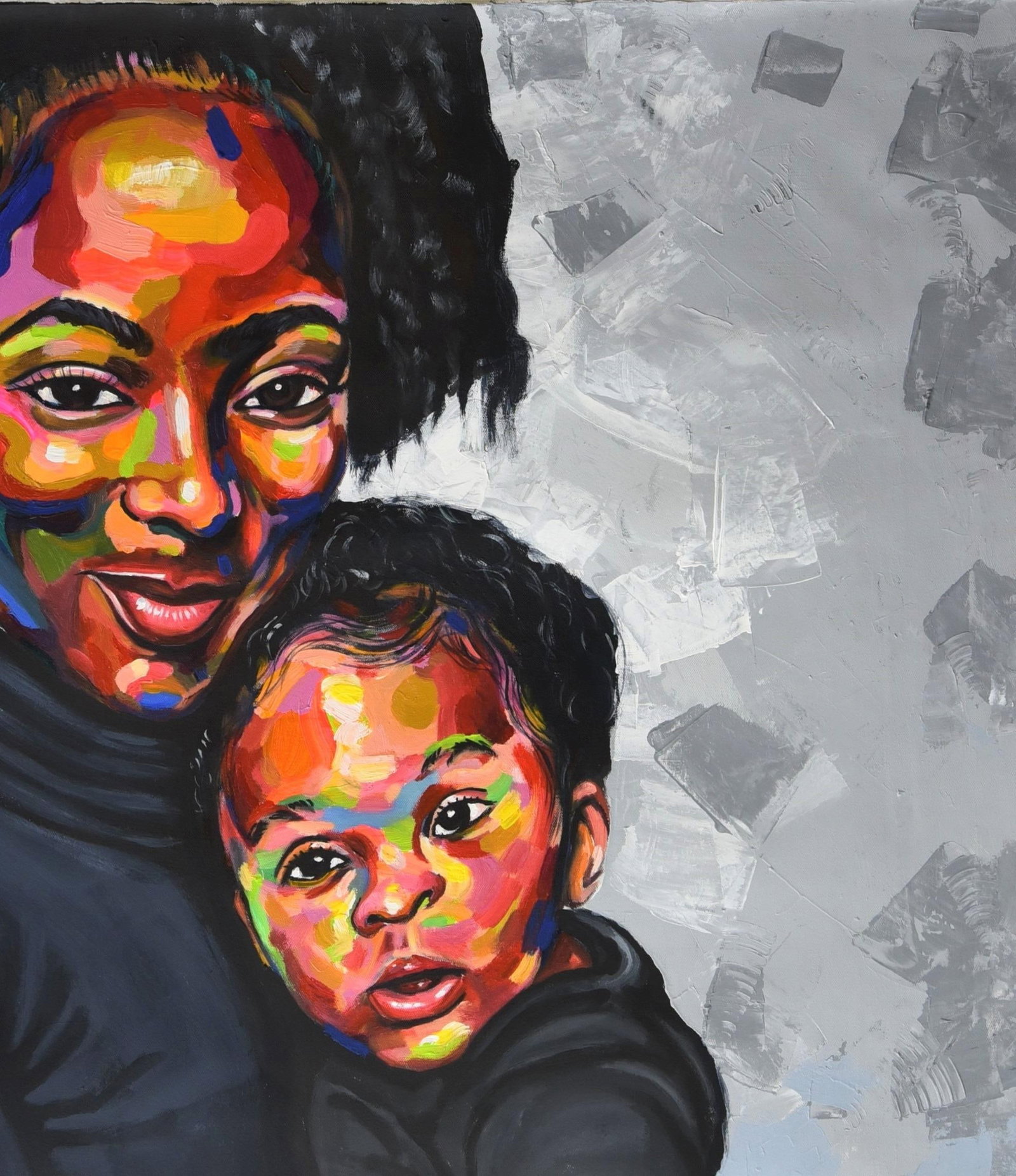 Damola Ayegbayo , Maternal Bond 2 - 21st Century, Contemporary, Figurative Portrait, Motherhood, - 9