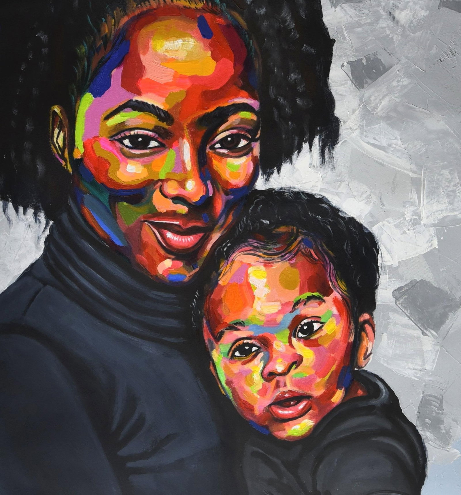 Damola Ayegbayo , Maternal Bond 2 - 21st Century, Contemporary, Figurative Portrait, Motherhood, - 5