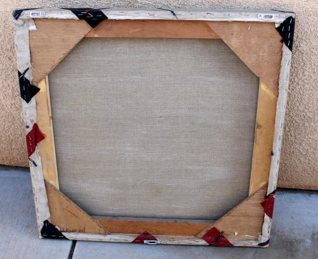 Artist Unidentified Modernist Mixed Media Abstract Acrylic with Satin Ribbons - 5