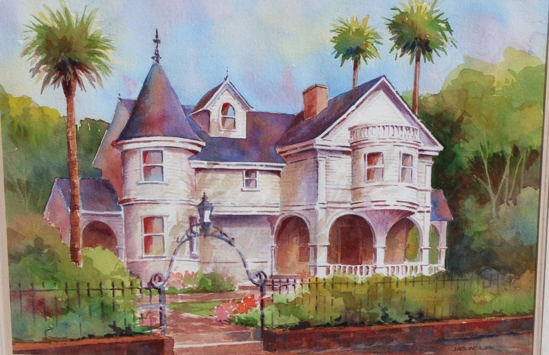 MEL WOLF Queen Ann Victorian Restoration House Battery Area Charleston S.C. w/c - 4