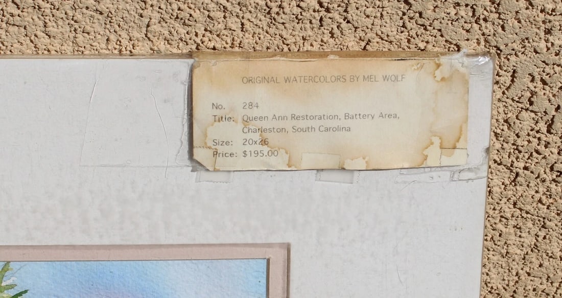 MEL WOLF Queen Ann Victorian Restoration House Battery Area Charleston S.C. w/c - 9