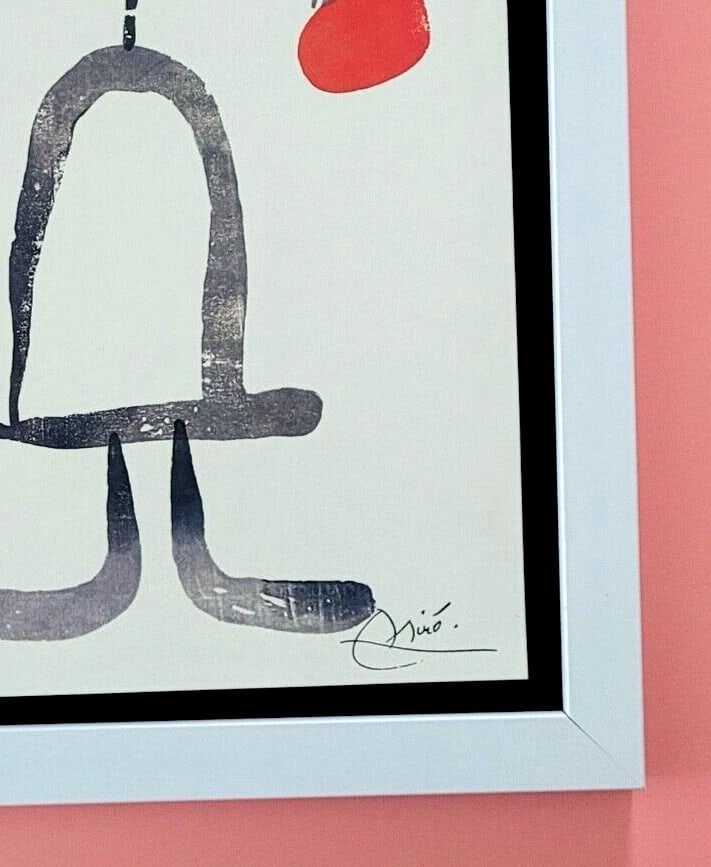 JOAN MIRO + 1971 BEAUTIFUL SIGNED PRINT MOUNTED AND FRAMED 11x14in - 3
