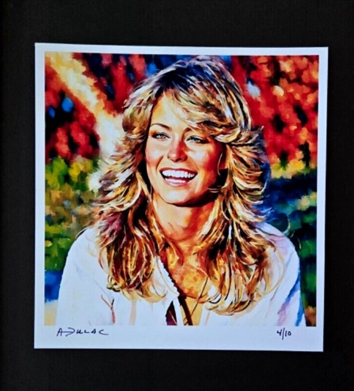 ALEXANDER DULAC | FARRAH FAWCETT Hand Signed Authentic Print Ed. of 10 | COA - 2