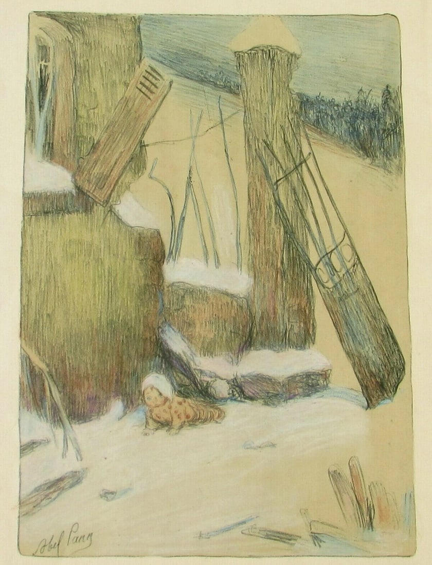 Abel Pann Color Lithograph La Classe 1935 se debrouille Edition Size 398/500 - 3