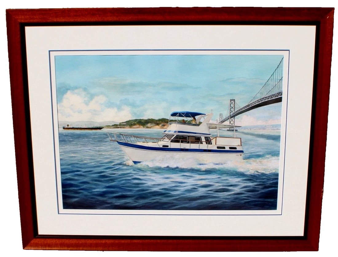 GIORGINA CANDELARIA WELLS Blue Trim Cruiser & San Francisco Oakland Bay Bridge - 2