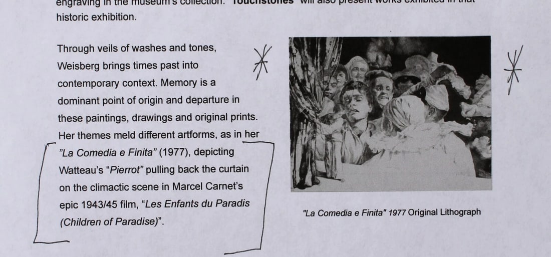 Ruth Weisberg Lithograph "La Commedia E Finita" (Children of Paradise) Ed of 30 - 11