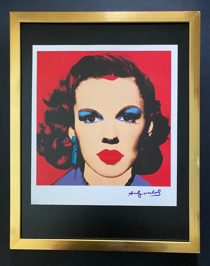 ANDY WARHOL + RARE SIGNED 1984 JUDY GARLAND PRINT MOUNTED & FRAMED: This is a Stunning and Scarce 1984 Print after Andy Warhol " JUDY GARLAND " from - His Pop Art Collection- Facsimile Signed in Ink Mounted on a Brand New Frame covering an area of 15x12in. Printed in 
