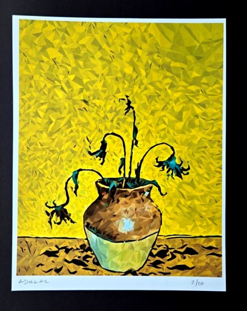 ALEXANDER DULAC | DEAD SUNFLOWERS Hand Signed Authentic Print Ed of 10 | COA - 3