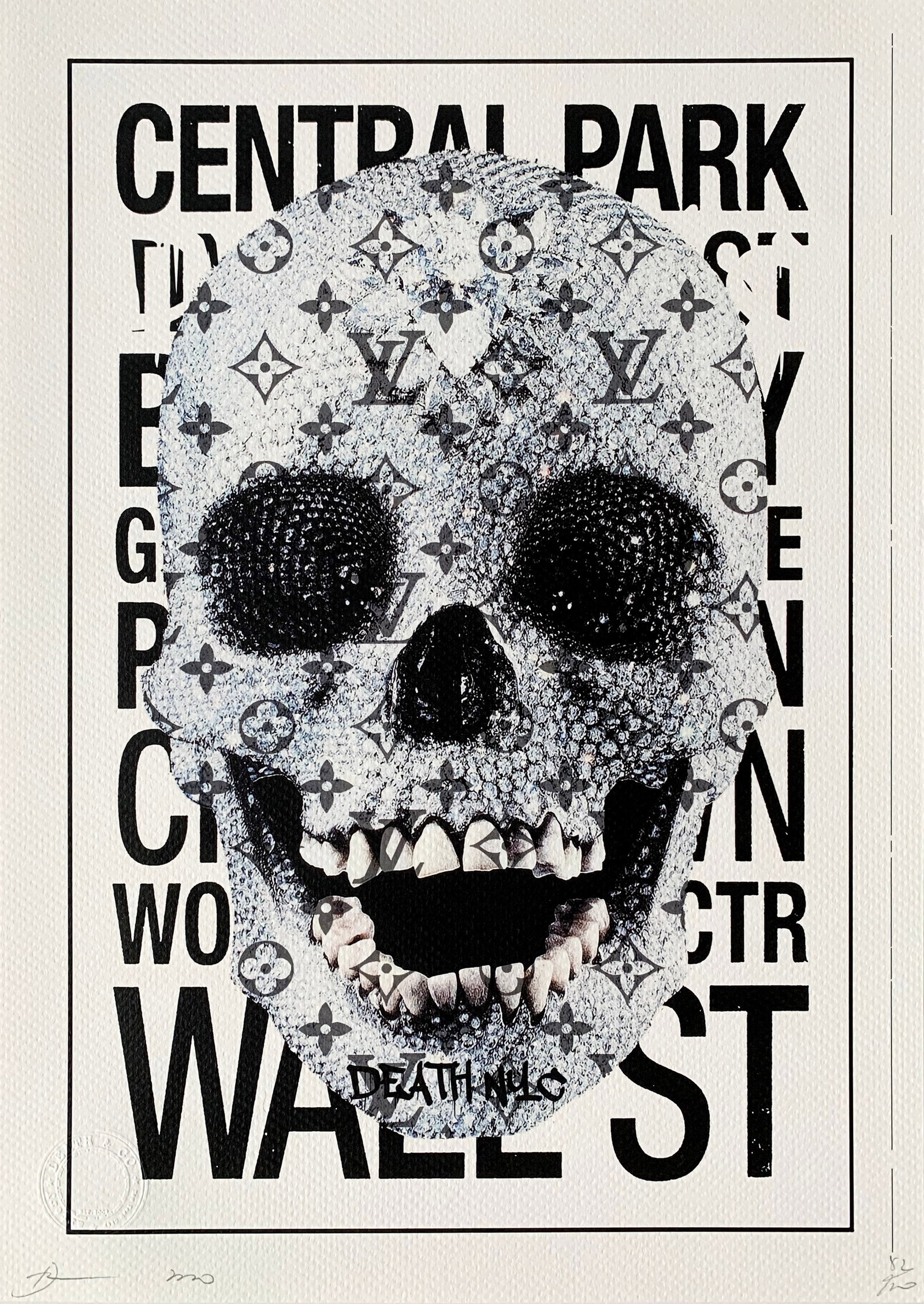 Death NYC Damien Hirst: Title: Death NYC Damien Hirst Date/Period: 21st Century Materials:Giclee on Fine art 300 gsm paper Size:17 3/4 x 12 1/2 inches Description:Artist: Death NYC, limited edition giclee on paper, out of ed
