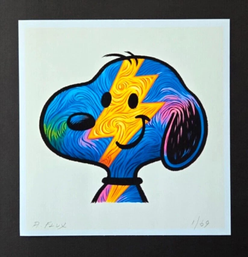 AIDAN FLUX | Hand Signed Authentic Print Framed Snoopy as David Bowie COA - 2
