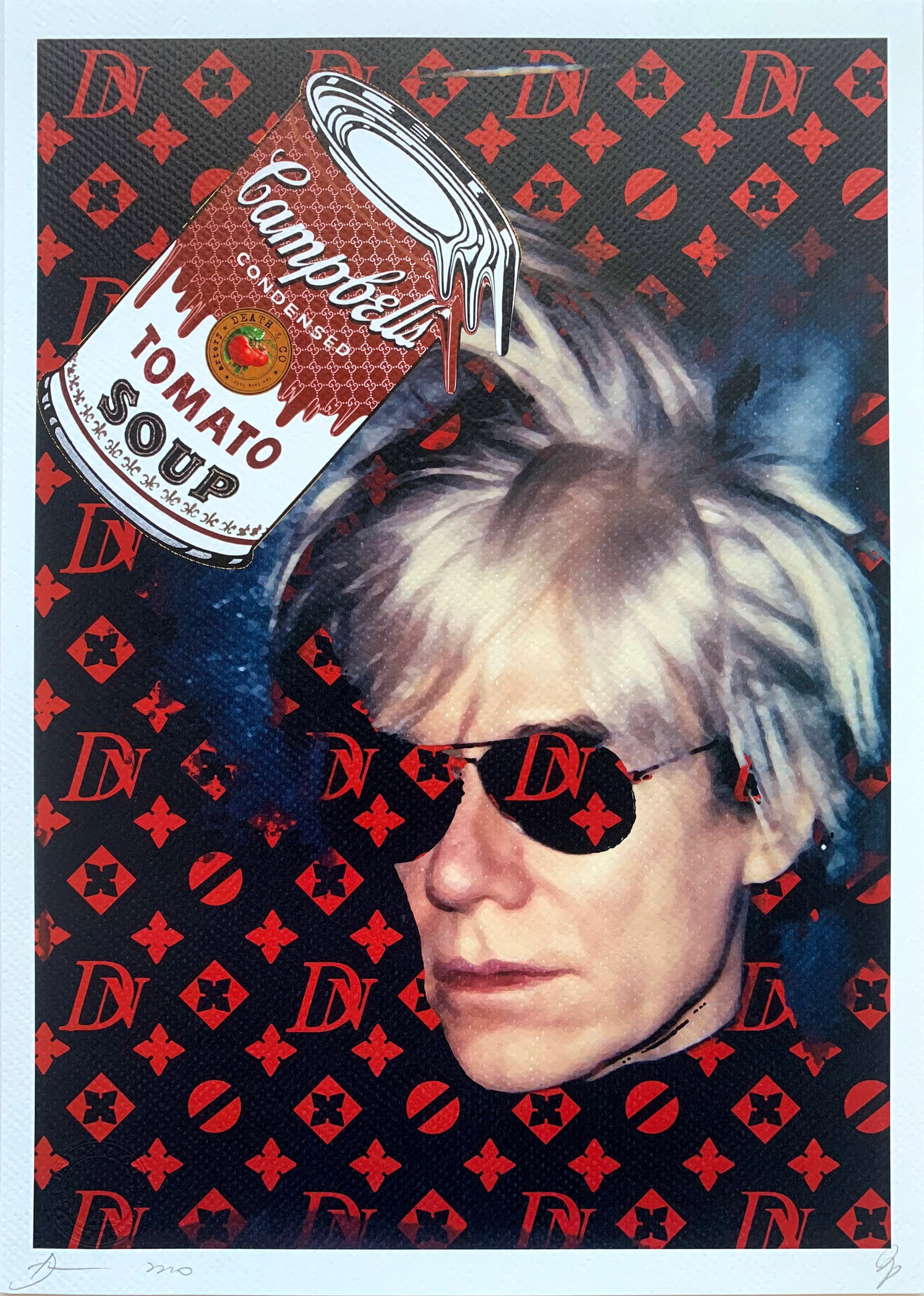 DEATH NYC Warhol: Title: DEATH NYC Warhol Date/Period: 21st Century Materials:Giclee on Fine art 300 gsm paper Size:17 3/4 x 12 1/2 inches Description:Artist: Death NYC, limited edition giclee on paper, out of