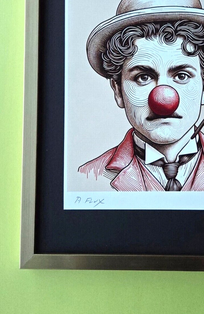 AIDAN FLUX | Hand Signed Original Print Framed | Ltd. Ed. of 69 COA | Chaplin - 4