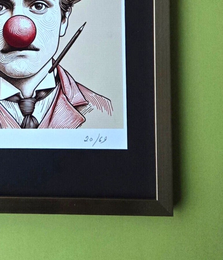 AIDAN FLUX | Hand Signed Original Print Framed | Ltd. Ed. of 69 COA | Chaplin - 5