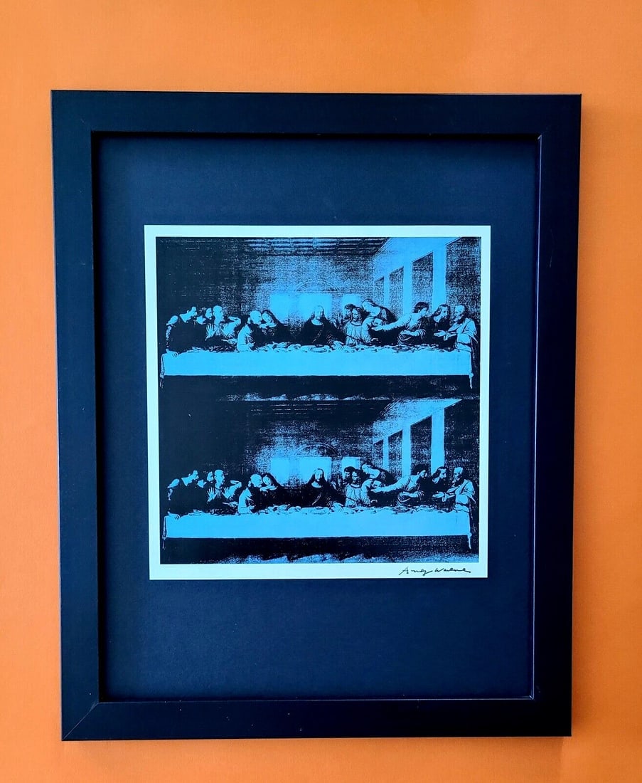 Andy Warhol " Last Supper " Vintage Signed Print + Mounted & Framed: Up for Auction this Beautiful and Scarce Vintage Offset Lithograph after Andy Warhol " Last Supper " Facsimile Signed in Ink The print is mounted and framed, covering an area of 15 x 12 inches, adding