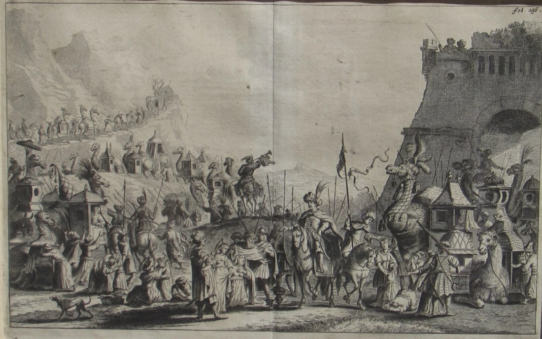 500 Beautiful Girls from Scamachy (Johannes Kip after Strup, 1676) Engraving - 3