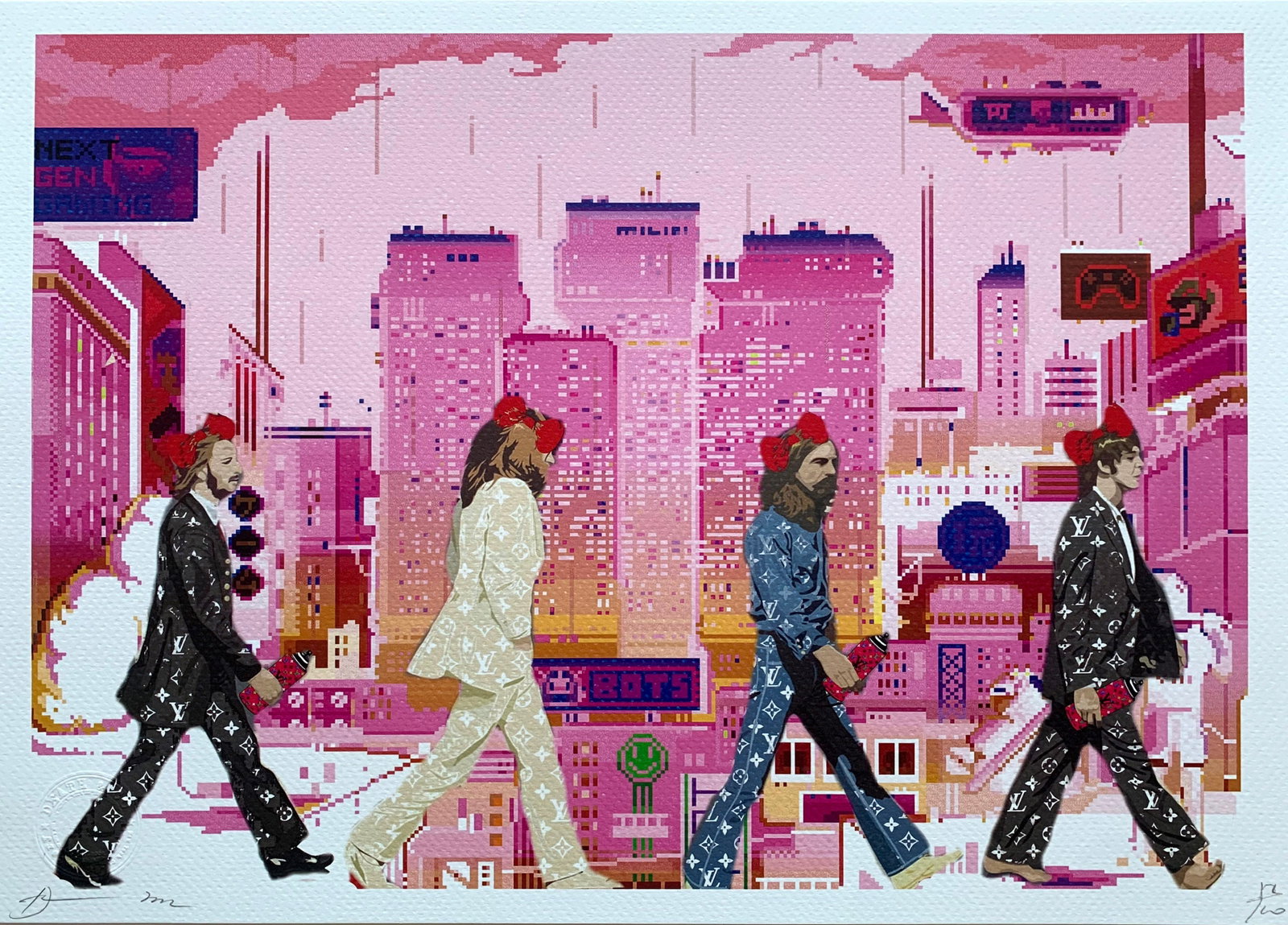DEATH NYC Beatles: Title: DEATH NYC Beatles Date/Period: 21st Century Materials:Giclee on Fine art 300 gsm paper Size:17 3/4 x 12 1/2 inches Description:Artist: Death NYC, limited edition giclee on paper, out of