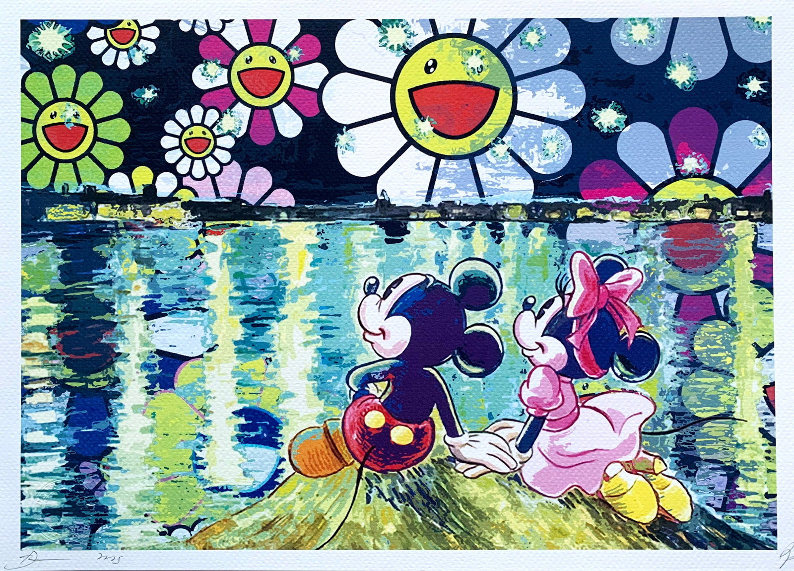 Death NYC Mickey Minnie Murakami: Title: Death NYC Mickey Minnie Murakami Date/Period: 21st Century Materials:Giclee on Fine art 300 gsm paper Size:17 3/4 x 12 1/2 inches Description:Artist: Death NYC, limited edition giclee on