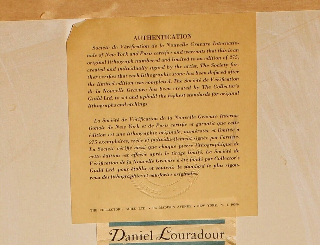 DANIEL LOURADOUR S/N Lithograph Carriage by Country House COA Collector's Guild - 8