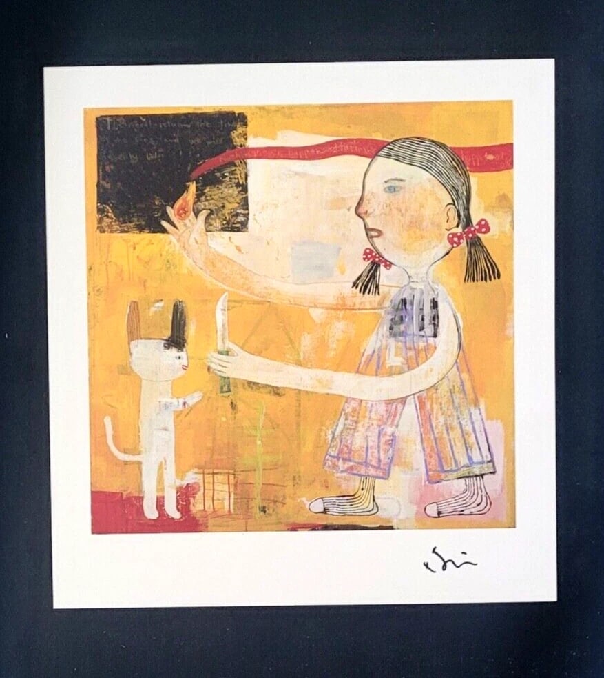YOSHITOMO NARA | BEAUTIFUL PRINT FROM JAPAN | SIGNED FRAMED 14X11IN. - 2