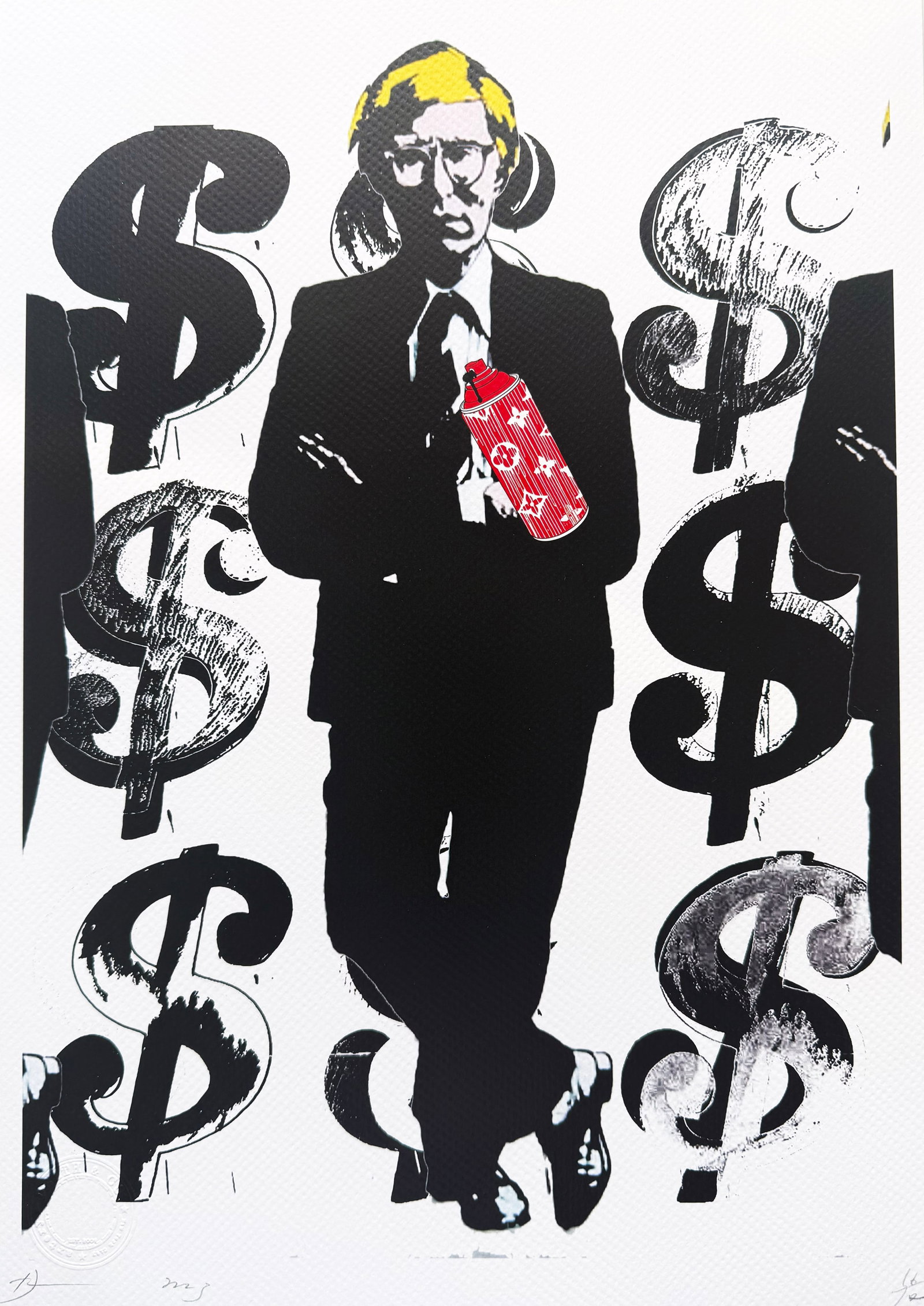 Death NYC Warhol LV: Title: Death NYC Warhol LV Date/Period: 21st Century Materials:Giclee on Fine art 300 gsm paper Size:17 3/4 x 12 1/2 inches Description:Artist: Death NYC, limited edition giclee on paper, out of eddit