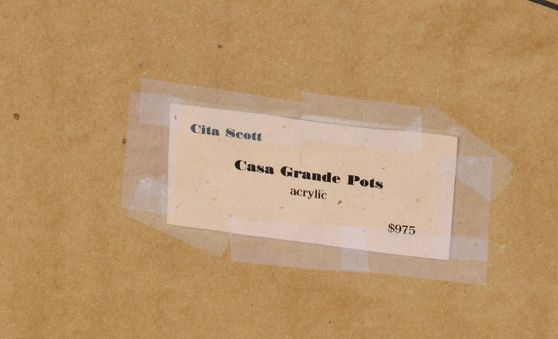 CITA SCOTT Casa Grande Pots Pottery 1996 Acrylic on Paper - 8