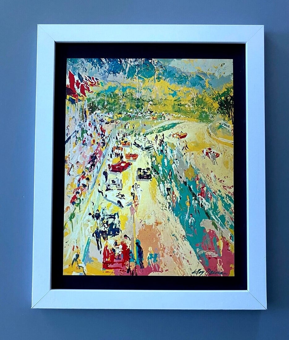 LeRoy Neiman " CANADA F1 " 1974 Signed Pop Art Print Framed New 11x14 LS: Beautiful and Scarce Original 1974 Print Leroy Neiman " CANADA F1 " Signed on the Plate This piece is mounted on a 11 x 14 in. black acid free premium black board. Framed covers an area of 15x12in. CO