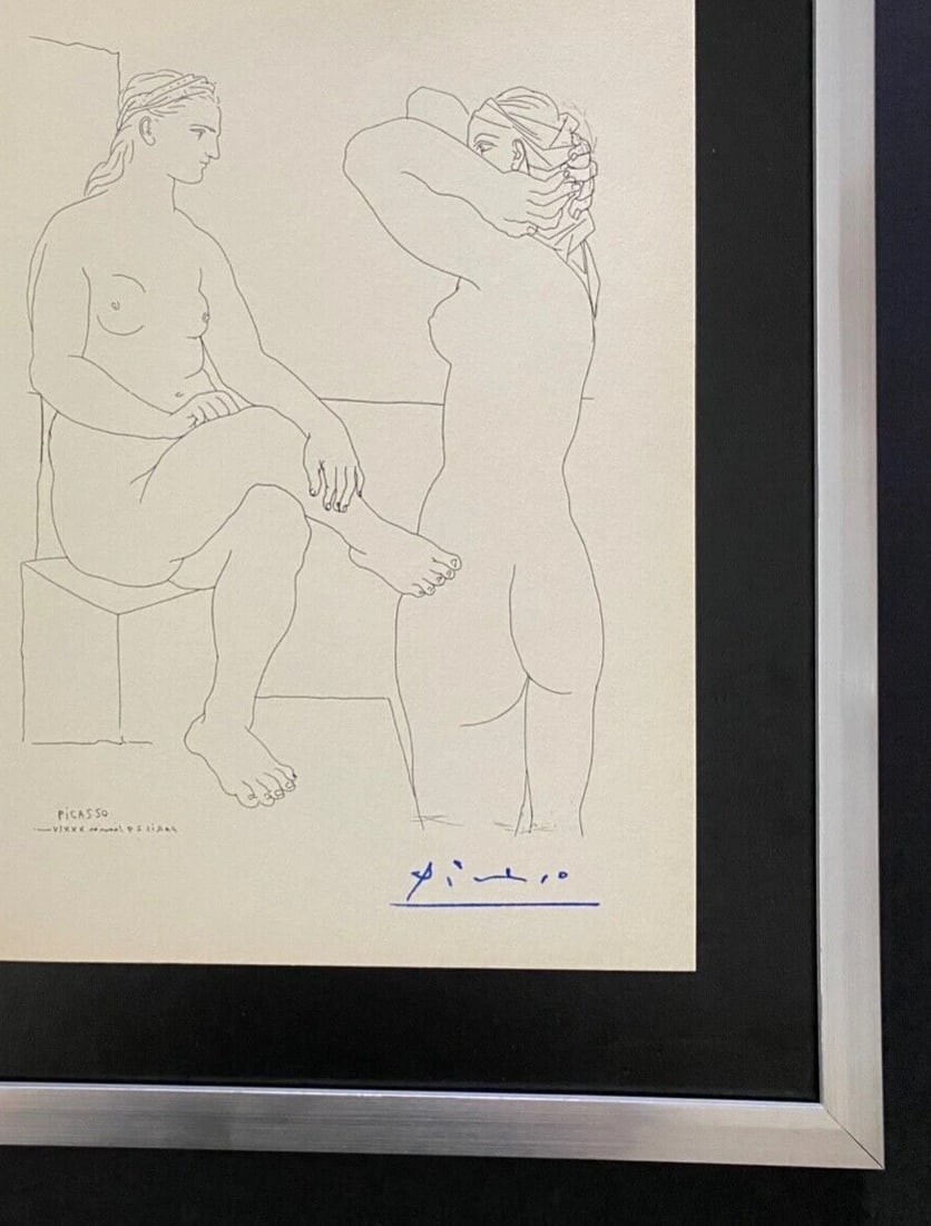 PABLO PICASSO 1955 ARTISTIC FIGURE SIGNED PRINT FRAMED ART - 3