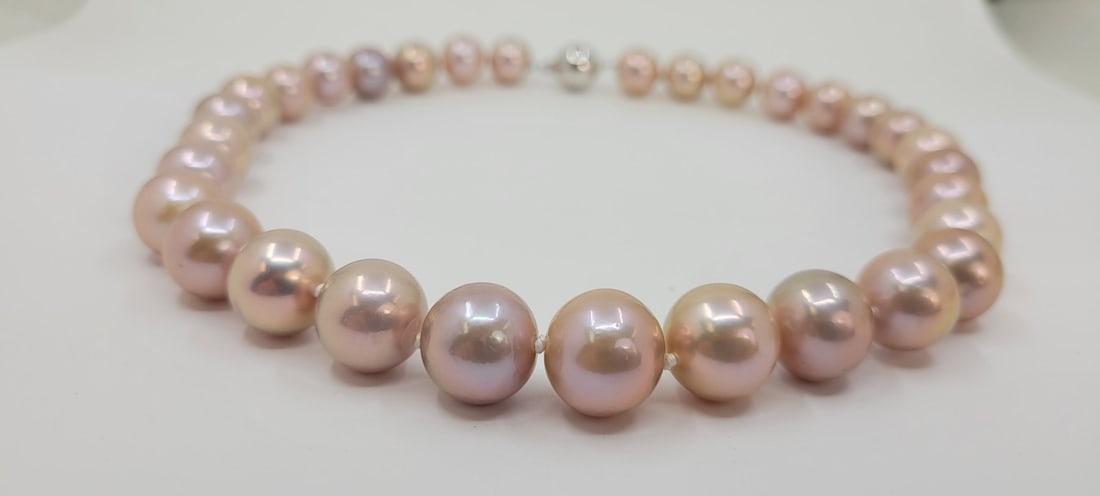 Necklace Huge 12x15mm Round Edison Pearls - 7