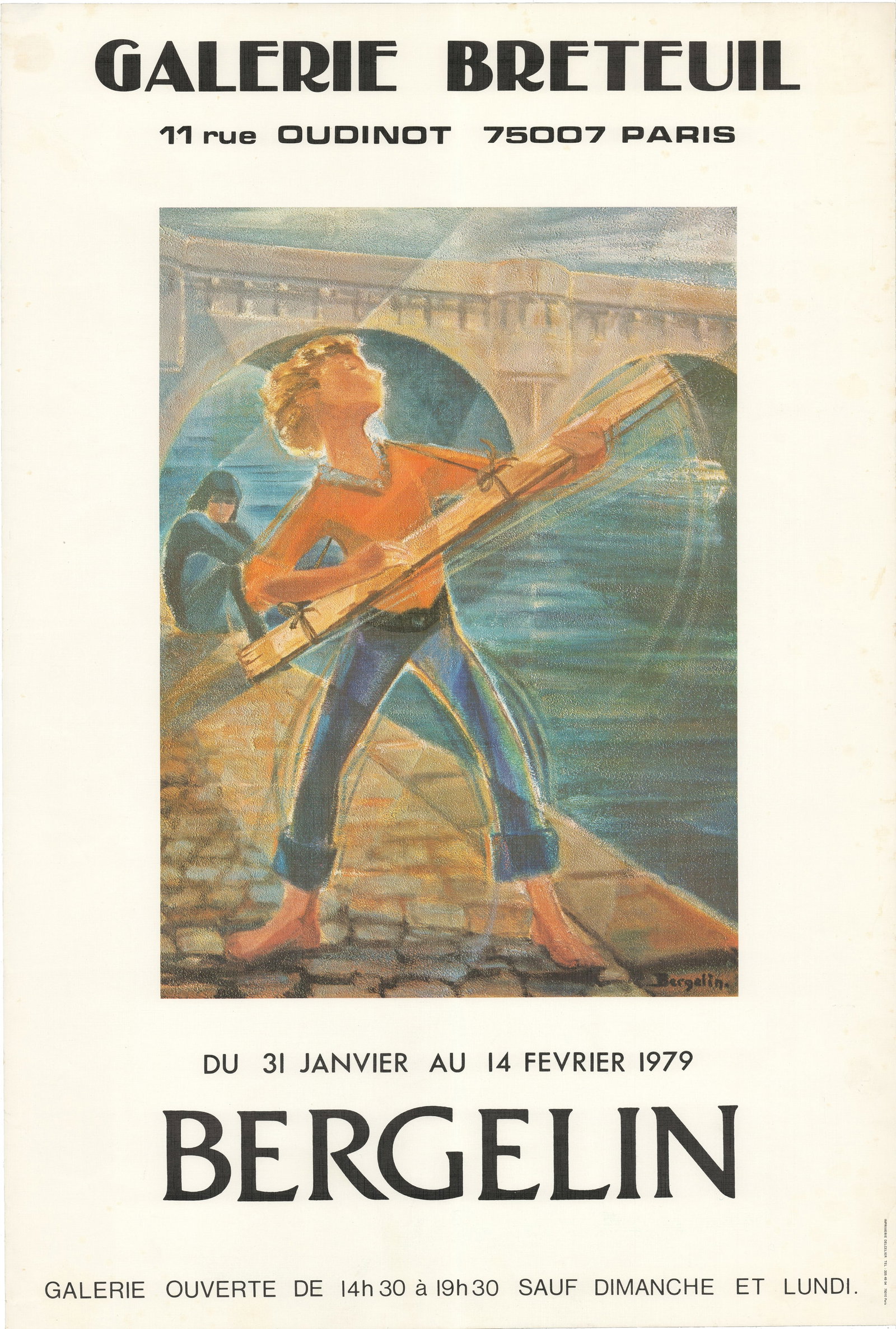 BERGELIN: BERGELIN by Bergelin, 1979 Unsigned Offset Lithograph. Paper size is 24.5 x 16.5 inches, with an image size of 14.5 x 10.5 inches. The Offset Lithograph is from an unknown edition size. and is not