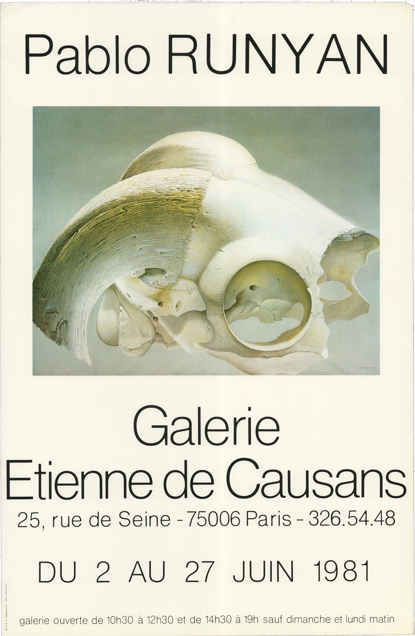 Etienne de Causans: Etienne de Causans by Pablo Runyan, 1981 Unsigned Offset Lithograph. Paper size is 19.5 x 12.75 inches, with an image size of 8.25 x 10.5 inches. The Offset Lithograph is from an unknown edition