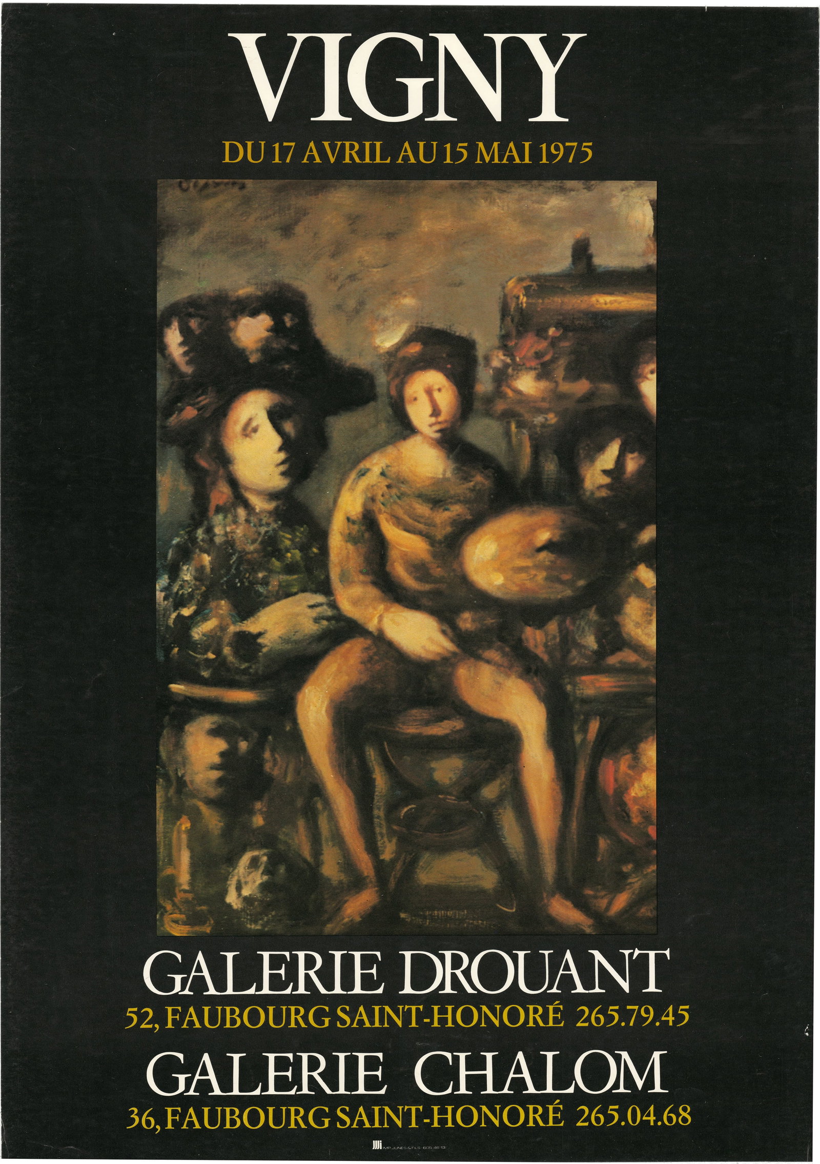 Galerie Drouant: Galerie Drouant by Pierre Vigny, 1975 Unsigned Offset Lithograph. Paper size is 27.25 x 19.25 inches, with an image size of 17.75 x 11.75 inches. The Offset Lithograph is from an unknown edition