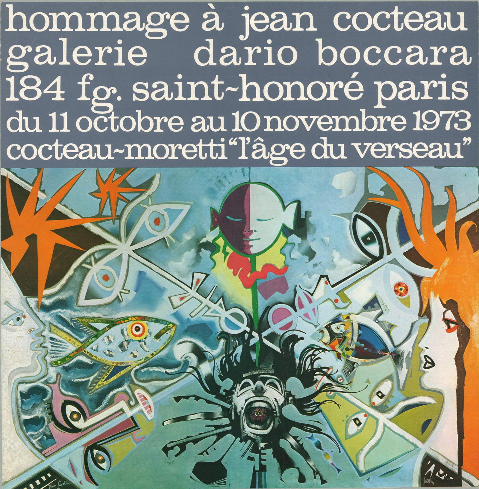 Hommage a Jean Cocteau: Hommage a Jean Cocteau by , 1973 Unsigned Offset Lithograph. Paper size is 17.75 x 17.5 inches, with an image size of 11.75 x 17.5 inches. The Offset Lithograph is from an unknown edition size. and is