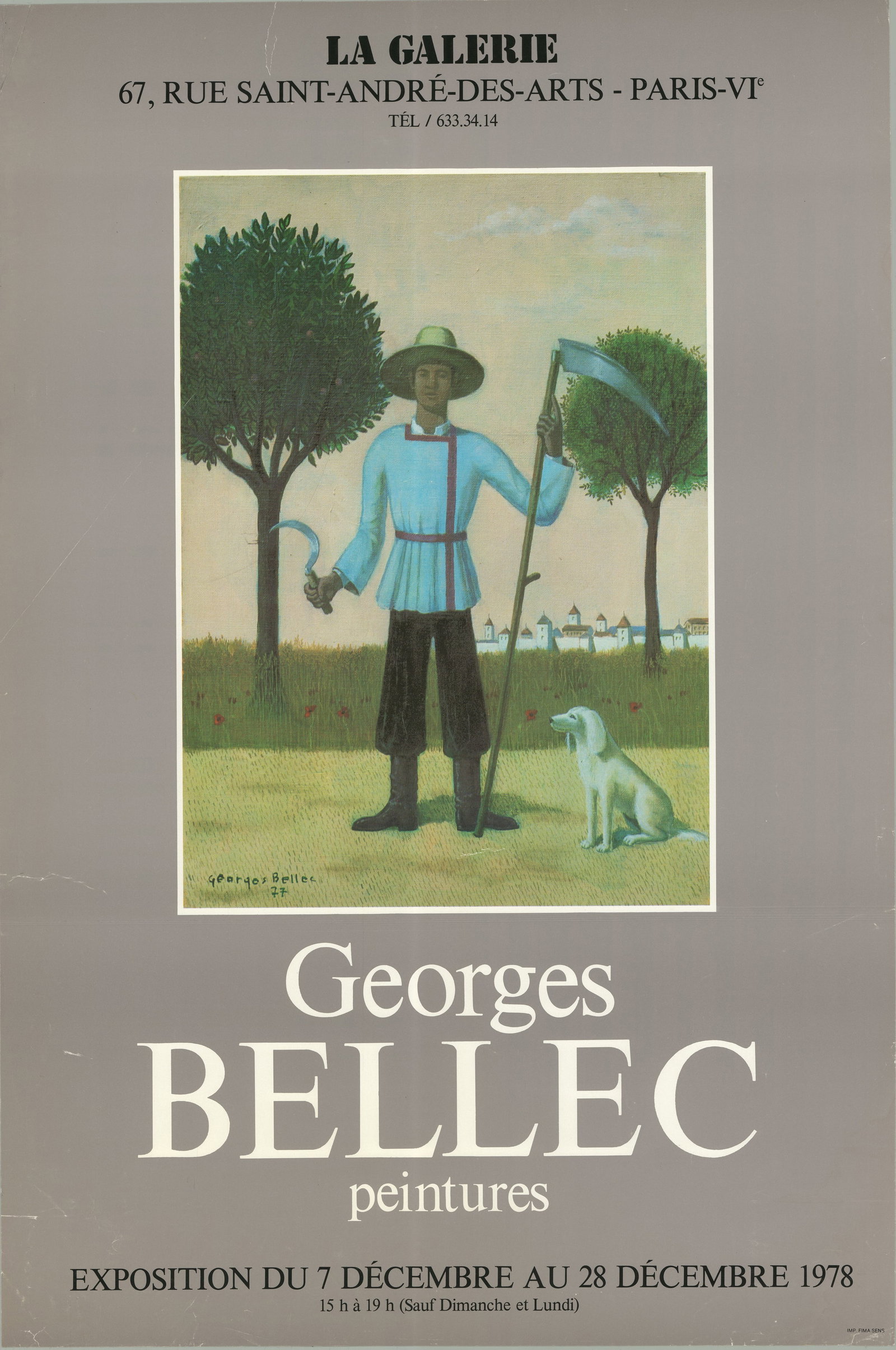 La Galerie: La Galerie by Georges Bellec, 1978 Unsigned Offset Lithograph. Paper size is 23.75 x 15.75 inches, with an image size of 12.75 x 9.25 inches. The Offset Lithograph is from an unknown edition size.